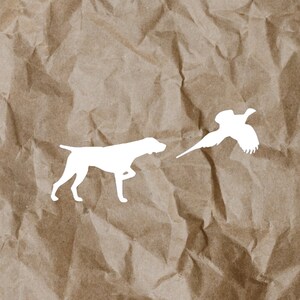 German Shorthair Pointer Hunting Dog Decal - 8 Inch Car Window Sticker, Pheasant Design