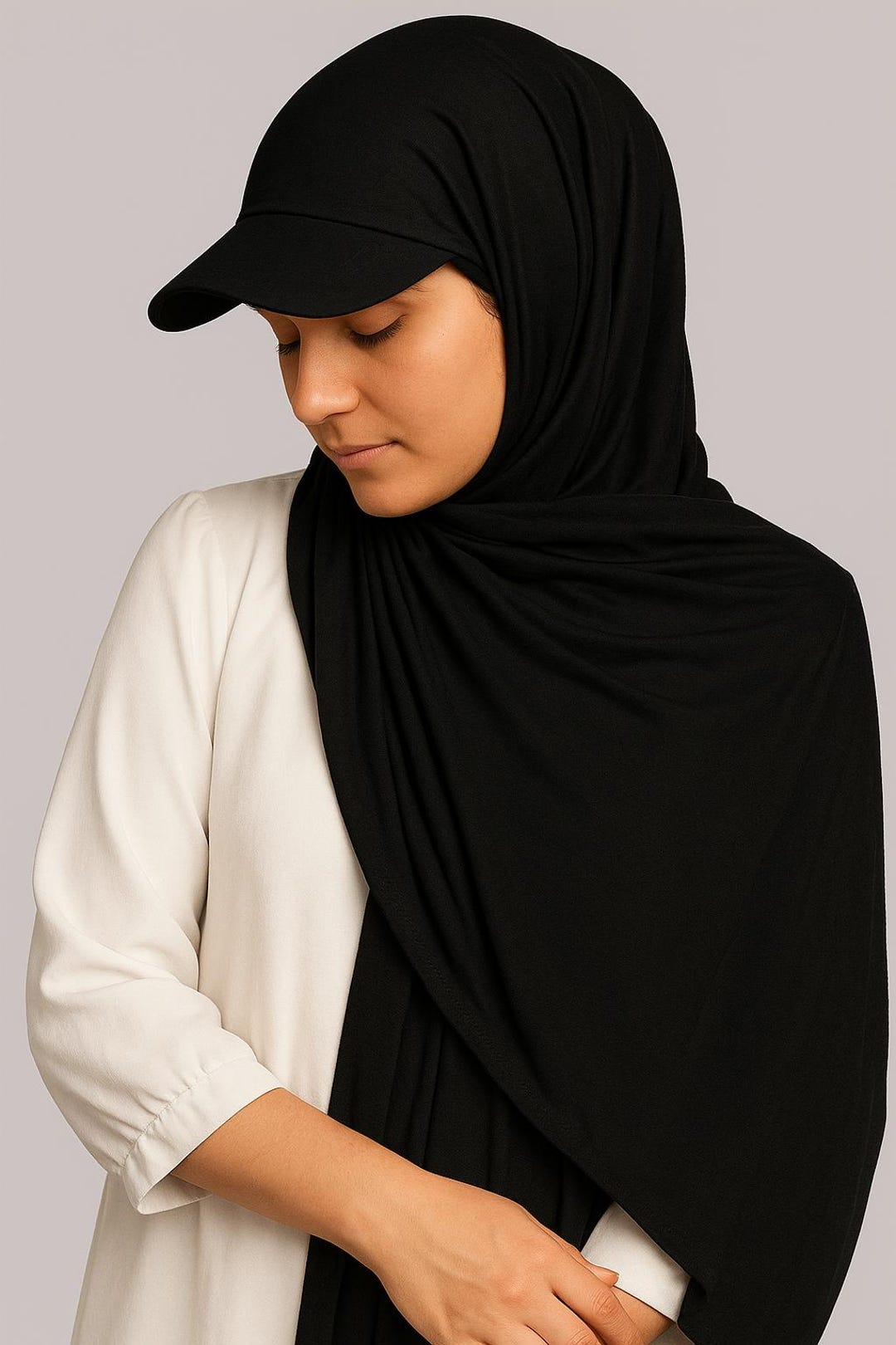 2-in-1 Hijab Baseball Cap: Islamic Scarf, Modest Women's Sun Hat