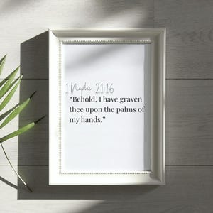 1 Nephi 21:16 LDS-schrift afdrukbaar, inspirerende muurkunst, digitale download, decor christelijk schrift, opbeurend citaat van de LDS