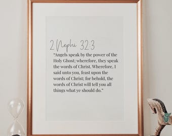 2 Nephi 32:3 LDS Scripture Wall Art | Feast Upon the Words of Christ | Christian Digital Download | Inspirational Printable Decor
