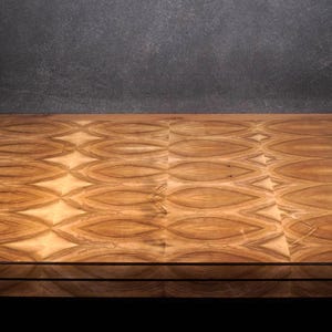 Tabla de cortar XXL a medida | Bloque de cortar de madera de testa de 75 x 60 cm con borde de tope | Referencia para isla de cocina