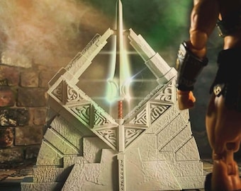 MOTU Inspired Power Sword Altar – Fantasy Temple Display for 1/12 Figures