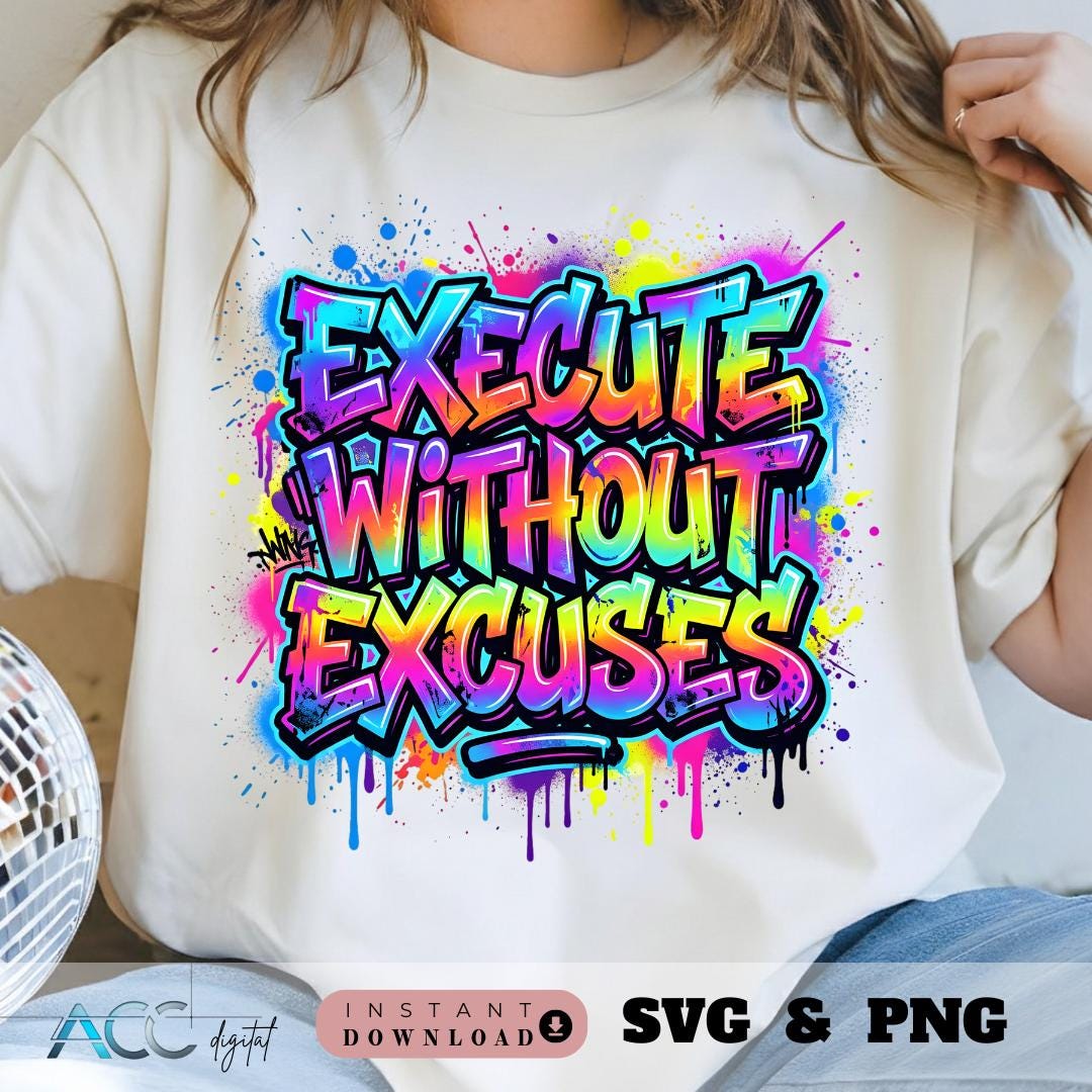 Graffiti Motivational Quotes SVG PNG Bundle, Colorful Street Art ...