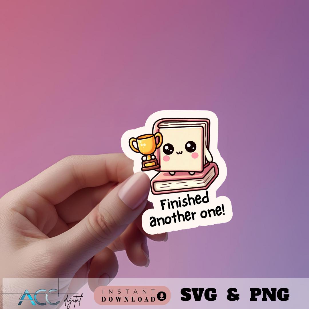Bookish Stickers Pack SVG PNG Bundle, Kawaii Kindle Stickers for ...