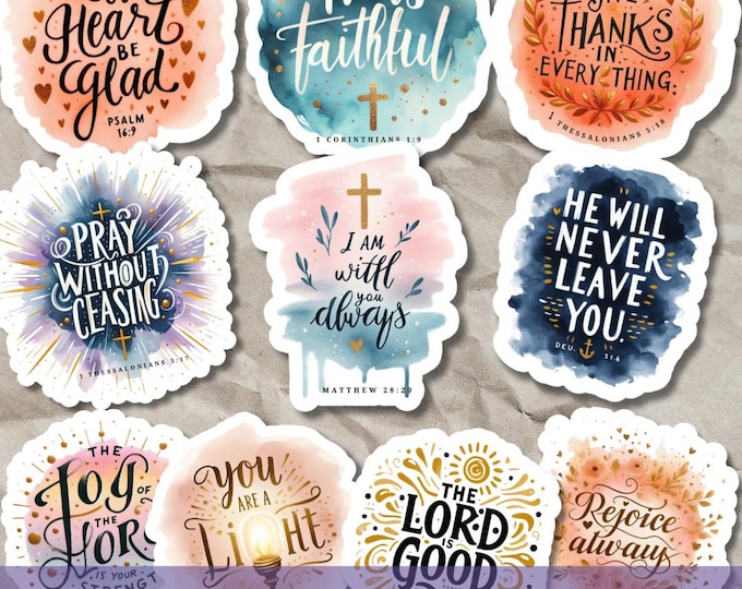 Cute Christian Quotes Stickers SVG PNG Bundle, Printable Bible Study ...