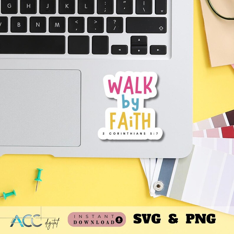 Faith & Trust Bible Verse Sticker Pack SVG PNG Bundle, Christian Quotes ...