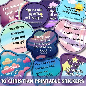 Bible Affirmation SVG PNG Bundle, Bible verse stickers, Faith Stickers, Christian Stickers, Goodnotes Digital Stickers, Printable Stickers