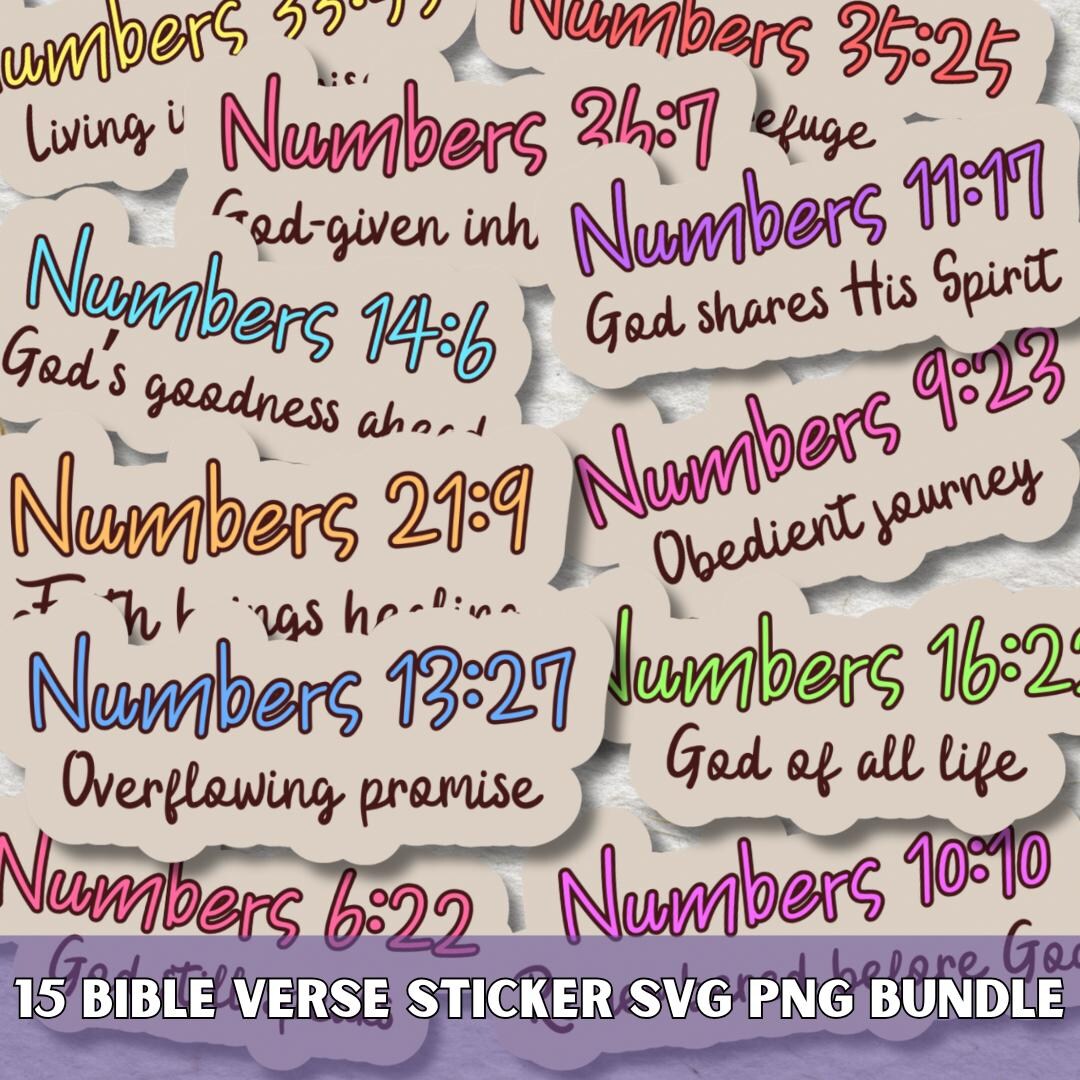 Christian Stickers SVG PNG Bundle, Inspirational Bible Verse From ...