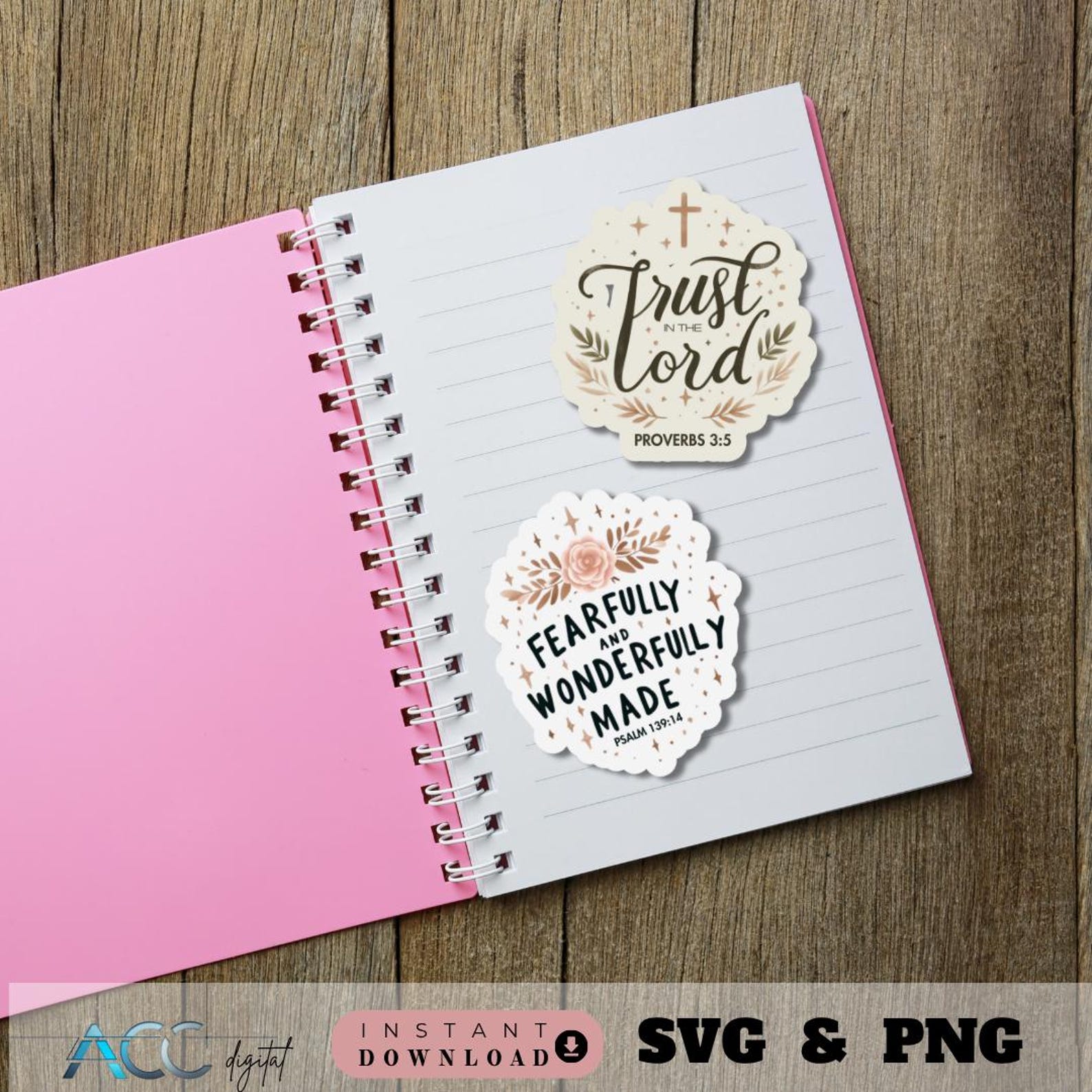 Faith Stickers | Christian Sticker SVG PNG Bundle, Printable Bible ...