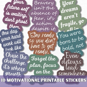 Positive quotes SVG PNG Bundle, Motivational stickers, Inspiring quotes sticker, Goodnotes stickers, Motivational svg, Printable stickers