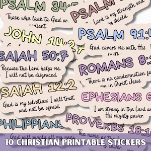 Bible verse Printable Sticker SVG PNG Bundle, Faith Digital Planner Goodnotes & Journal Stickers, Christian scripture quotes, Laptop Decals