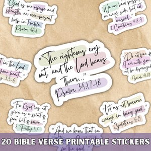 Aesthetic Bible Verse Sticker Pack SVG PNG Bundle, Scripture, Bible Journaling, Christian Digital Planner Clipart, Printable Faith Stickers
