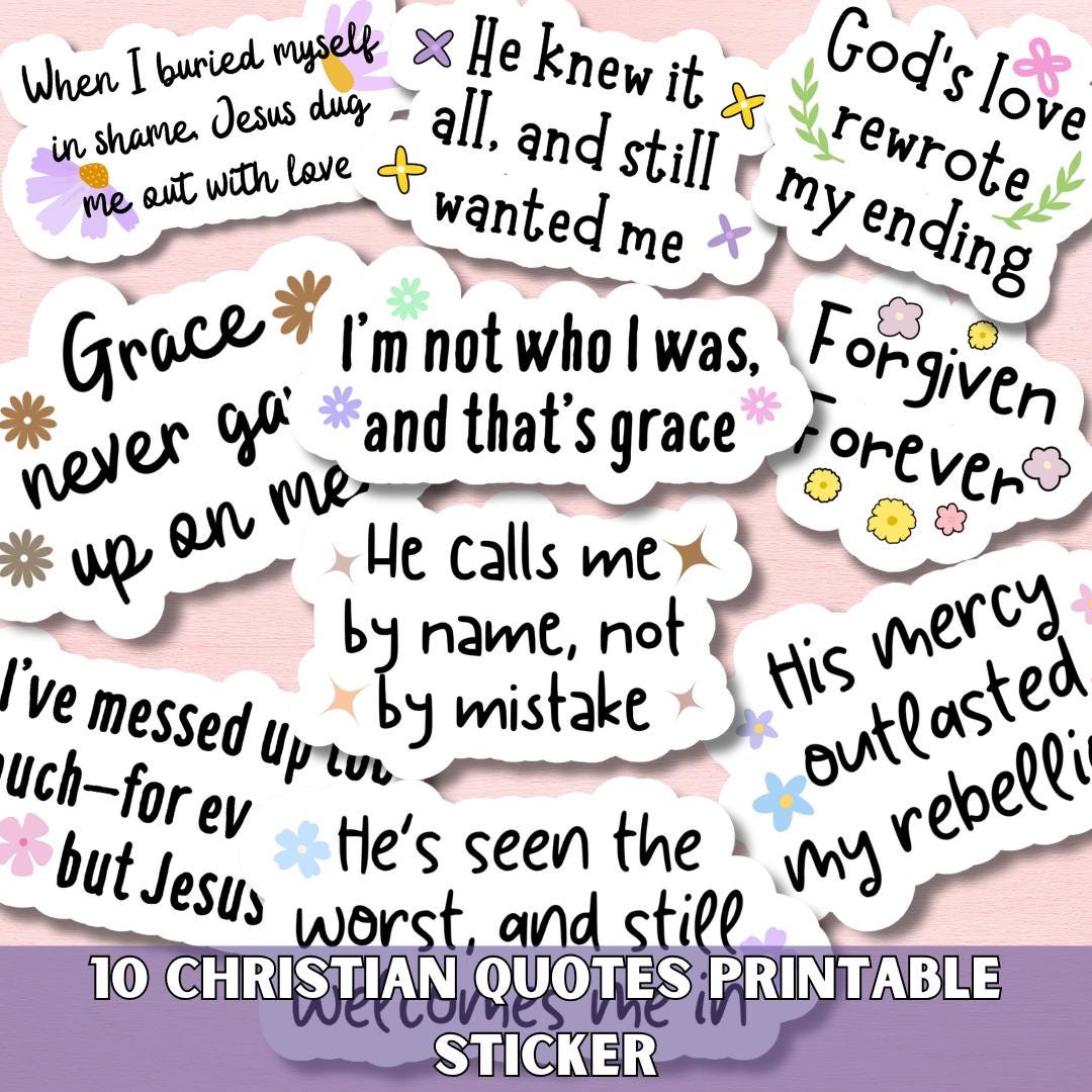 Christian Quote Stickers SVG PNG Bundle, Bible Verse (digital) - Etsy