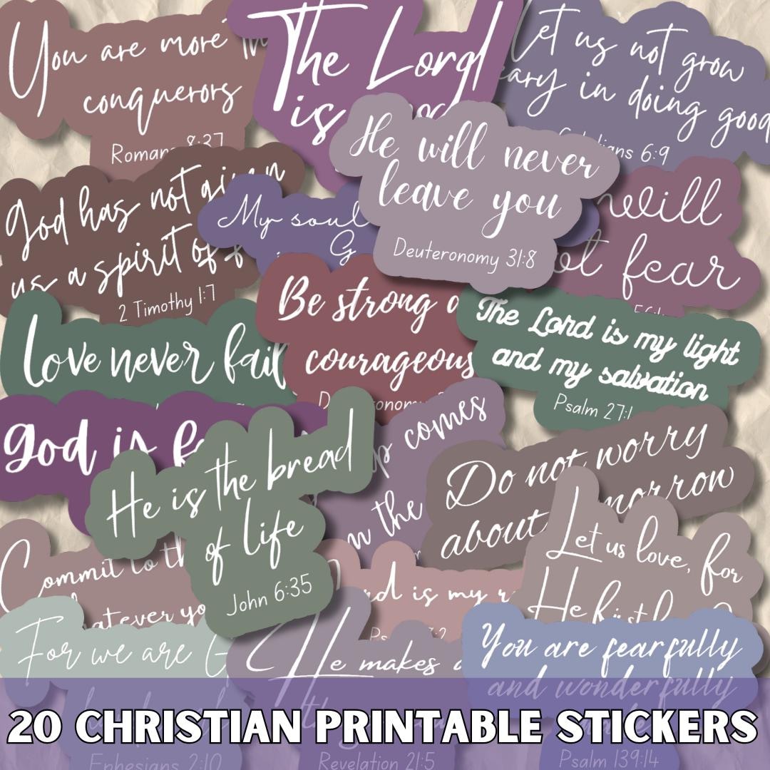 Bible Verse Sticker SVG PNG Bundle, Faith Digital and Printable ...