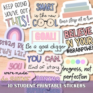 Student Motivational Stickers SVG PNG Bundle, Studying Stickers, Digital planner stickers, School Sticker, Study Sticker, Student Svg bundle