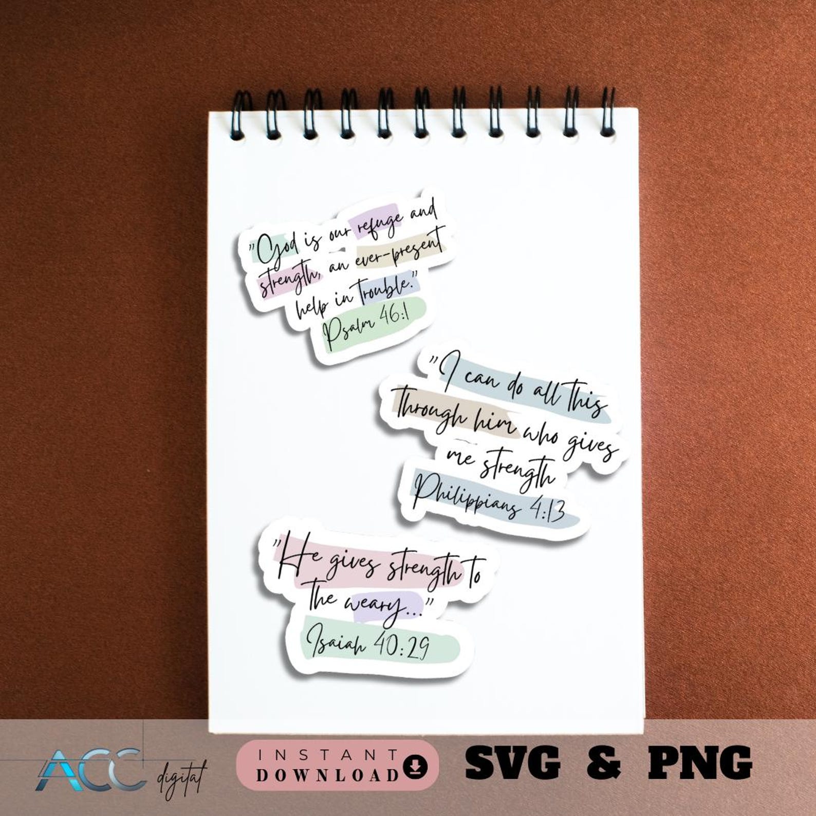 Aesthetic Bible Verse Sticker Pack SVG PNG Bundle, Scripture, Bible ...