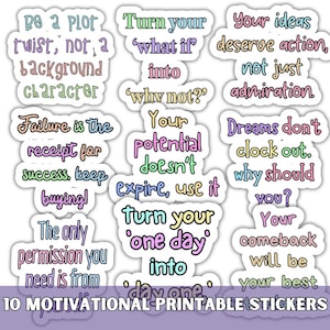 Inspiring quotes SVG PNG Bundle, Printable Stickers, Motivational quotes, Goodnotes digital stickers, Positive quotes, Inspirational sticker