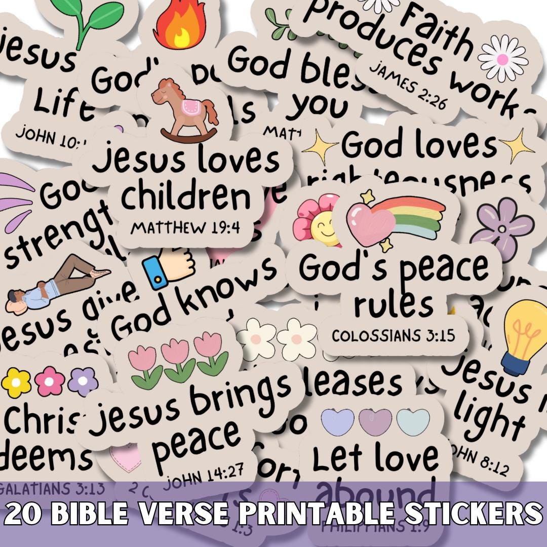 Bible Verse Sticker SVG PNG Bundle, Christian Quotes, Faith Png ...