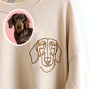 Custom Embroidered Dog Sweatshirt,Personalised one-line Pet Sweatshirt,Personalized Dog Face and Dog Name,Gifts for Dog Mom