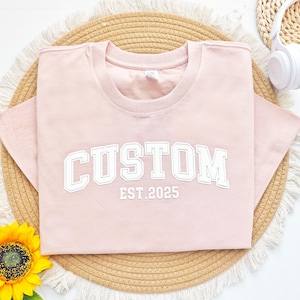 Benutzerdefiniertes T-Shirt mit Puff-Schriftzug, benutzerdefinierte Gruppe Puff-Sweatshirts, personalisiertes Puff-Druck-Sweatshirt, Geschenkidee, Geschenk für sie, individuelles Geschenk