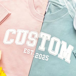 Benutzerdefiniertes T-Shirt mit Puff-Schriftzug, benutzerdefinierte Gruppe Puff-Sweatshirts, personalisiertes Puff-Druck-Sweatshirt, Geschenkidee, Geschenk für sie, individuelles Geschenk