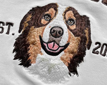 Sudadera bordada con foto para mascota, suéter personalizado para perro, jersey de cuello redondo con gato bordado, regalo para dueños de mascotas, regalo para amantes de los gatos.