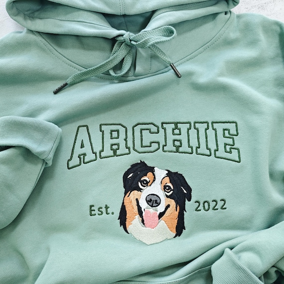 Custom Embroidered Pet Sweatshirts with Pet Photo and Name,Personalised Embroidered Pet Sweatshirt,Custom Gifts For Dog Owners