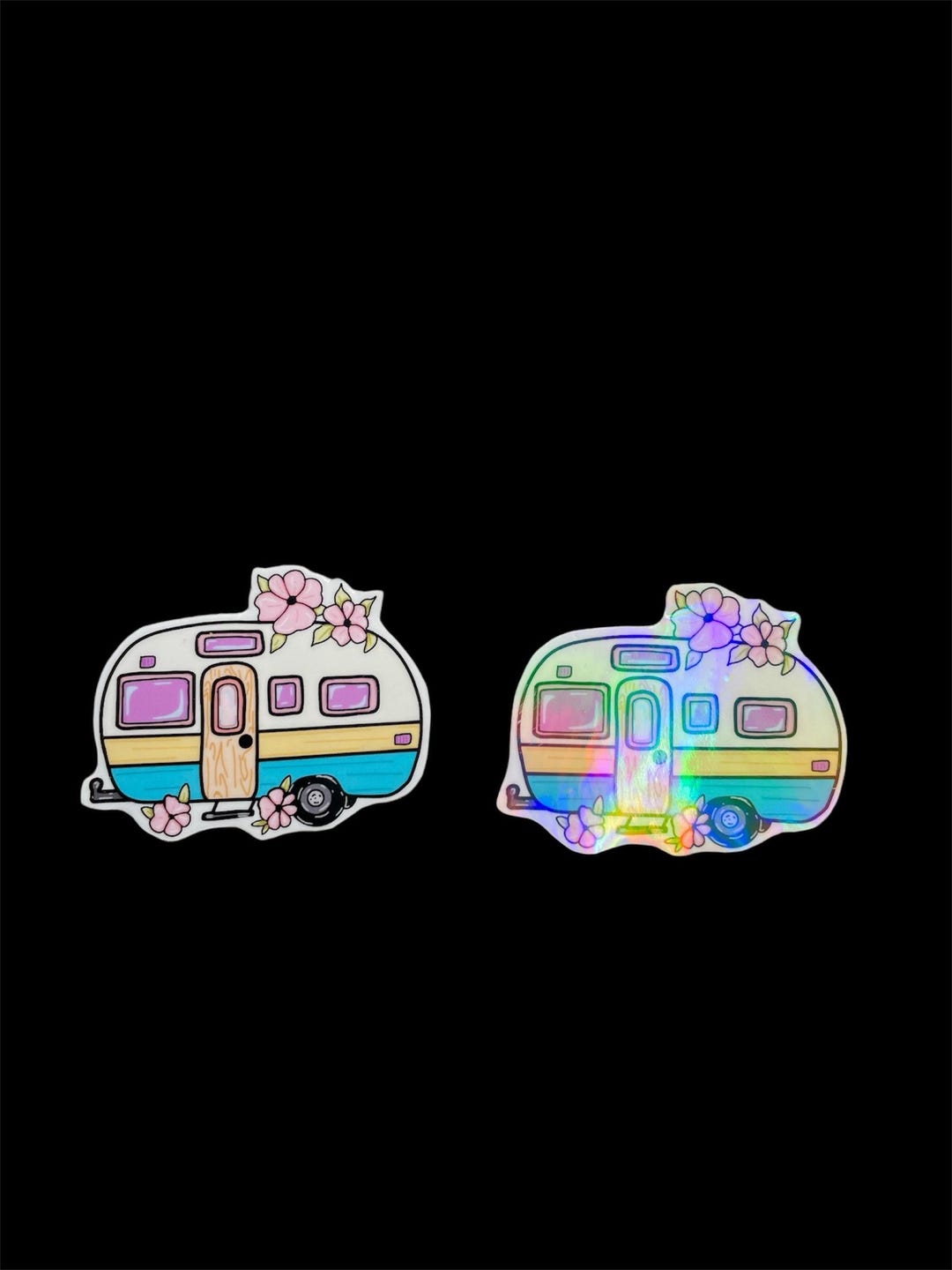Cute Camper/rv Camping Sticker , Semi Transparent, Irridecent - Etsy