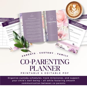 Co-parenting & Custody Planner | Printable Child Custody Calendar | Coparenting Calendar Communication Log | Parenting visitation Schedule