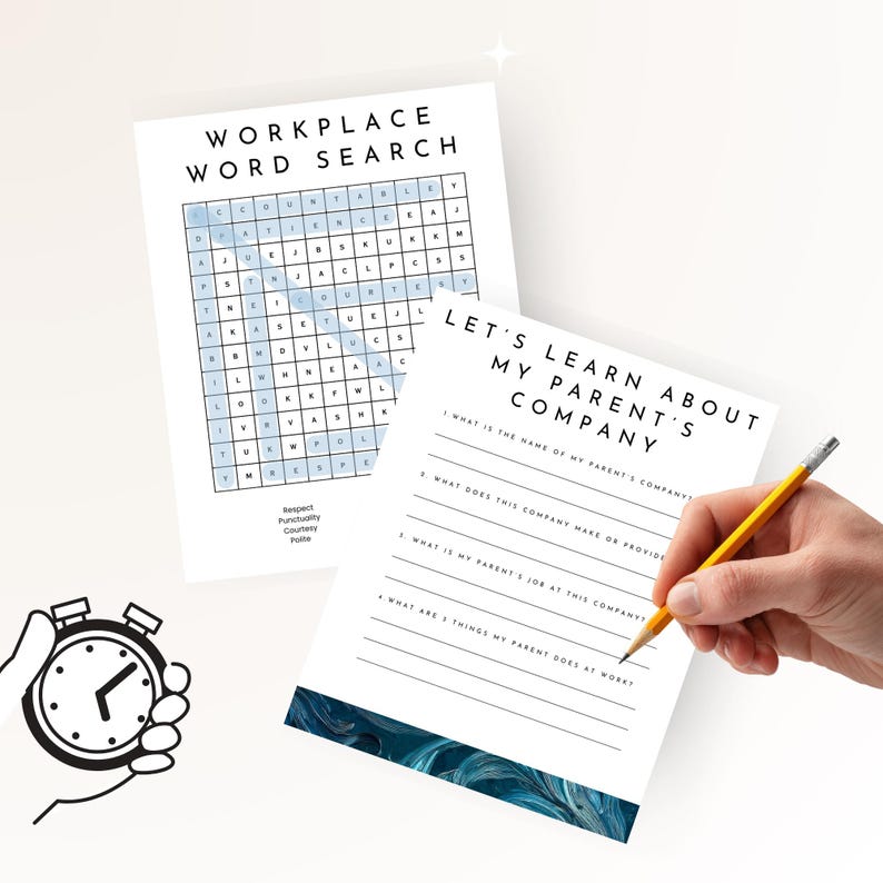 Bring a Kid to Work Day Activity Kit Printable | Child Career Day ...