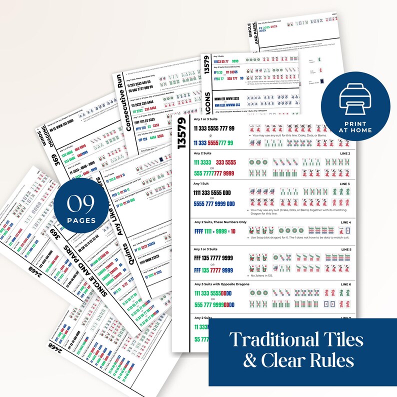 2025 Mahjong Beginner Cheat Sheet and Practice Tracker | Learn Mahjong ...