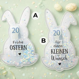 Schüttelkarte Ostern Geldgeschenk Vorlage Oster Gutschein Verpackung zum Ausdrucken Wunscherfüller Druckvorlage Geldverpackung Mitbringsel image 3