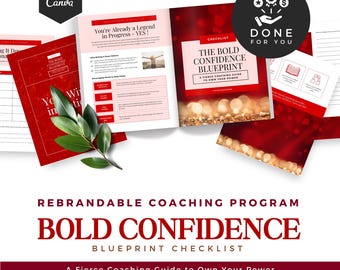 Done For You, Selbstvertrauens-Coaching Arbeitsbuch, Canva Vorlage, anpassbares Selbst-Wachstum PDF, druckbarer Life Coach, Mindset Journal für Frauen
