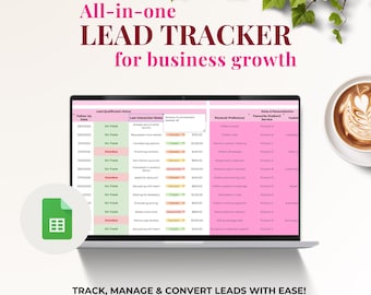 Hojas de cálculo de Google para seguimiento de clientes potenciales / CRM para canal de ventas y seguimiento de clientes para coaches y agentes inmobiliarios