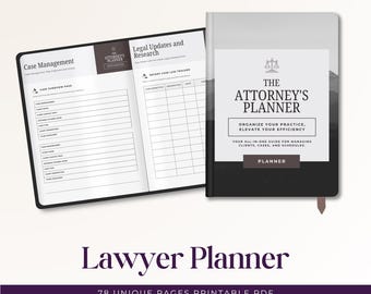 Planners for Attorney | Lawyer Planner | Legal Templates | Case Management | Paralegal Organizer | Court Tracker | Legal Organizer