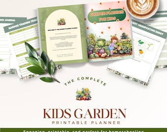 Kids Garden Planner Printable | Homeschool Gardening Workbook for Kids | STEM Activity | Digital Download PDF