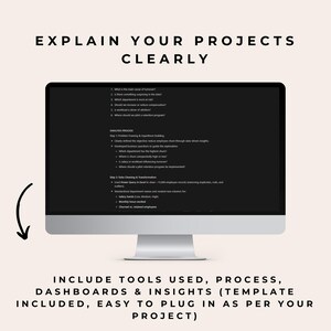 Notion portfolio project template with tools, results, insights