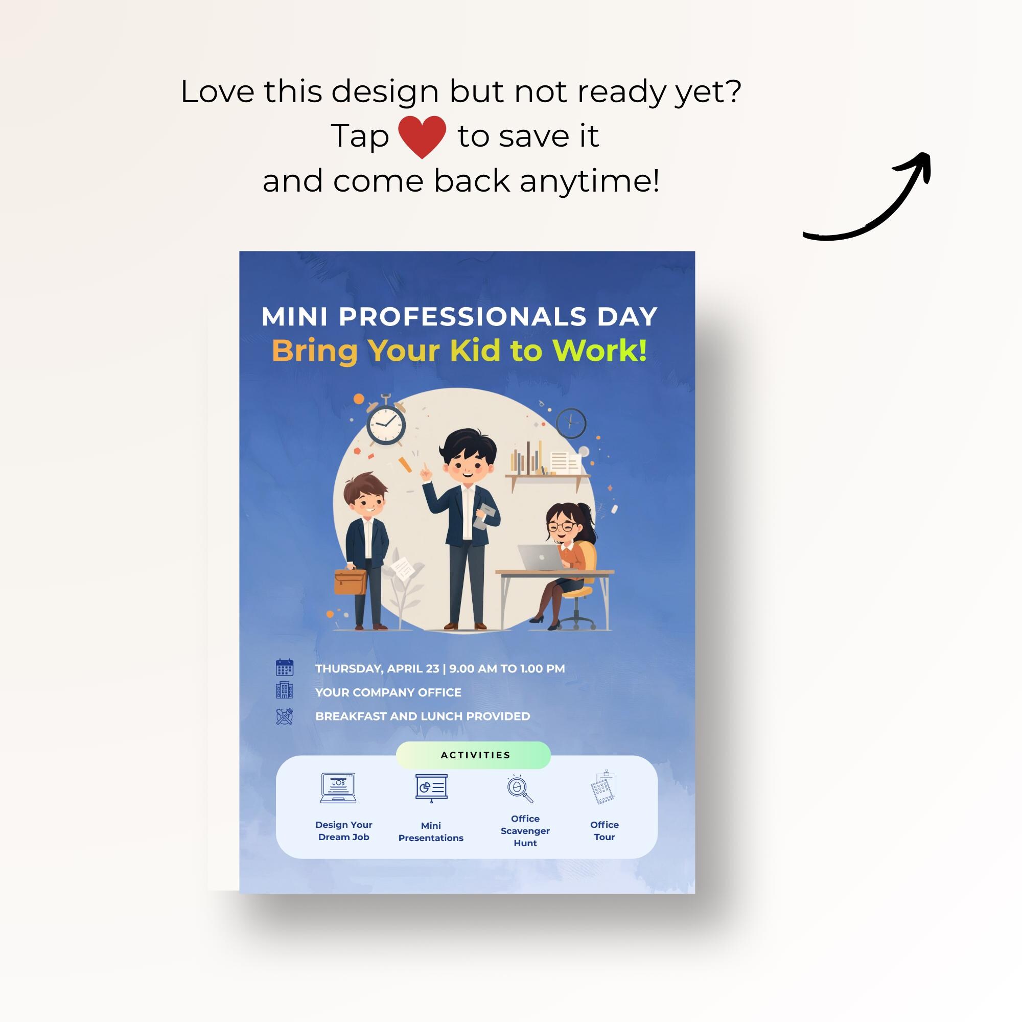 Bring Your Kid to Work Day Invitation Template | Editable Corporate HR ...