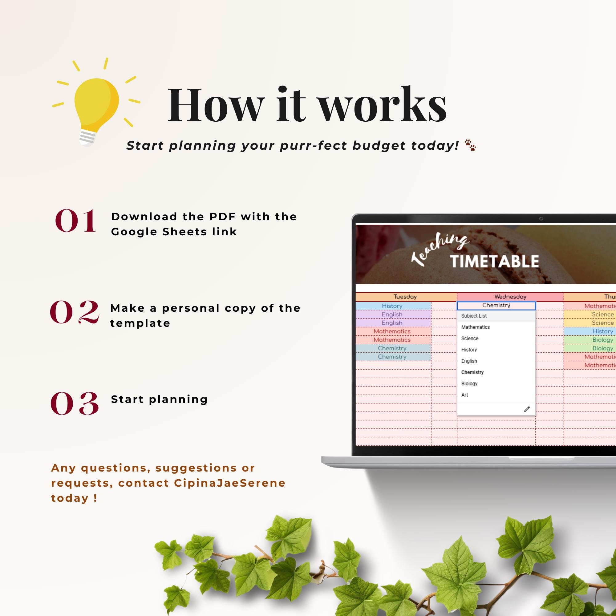 Digital Teacher Planner Google Sheets Template Editable Weekly Planner ...