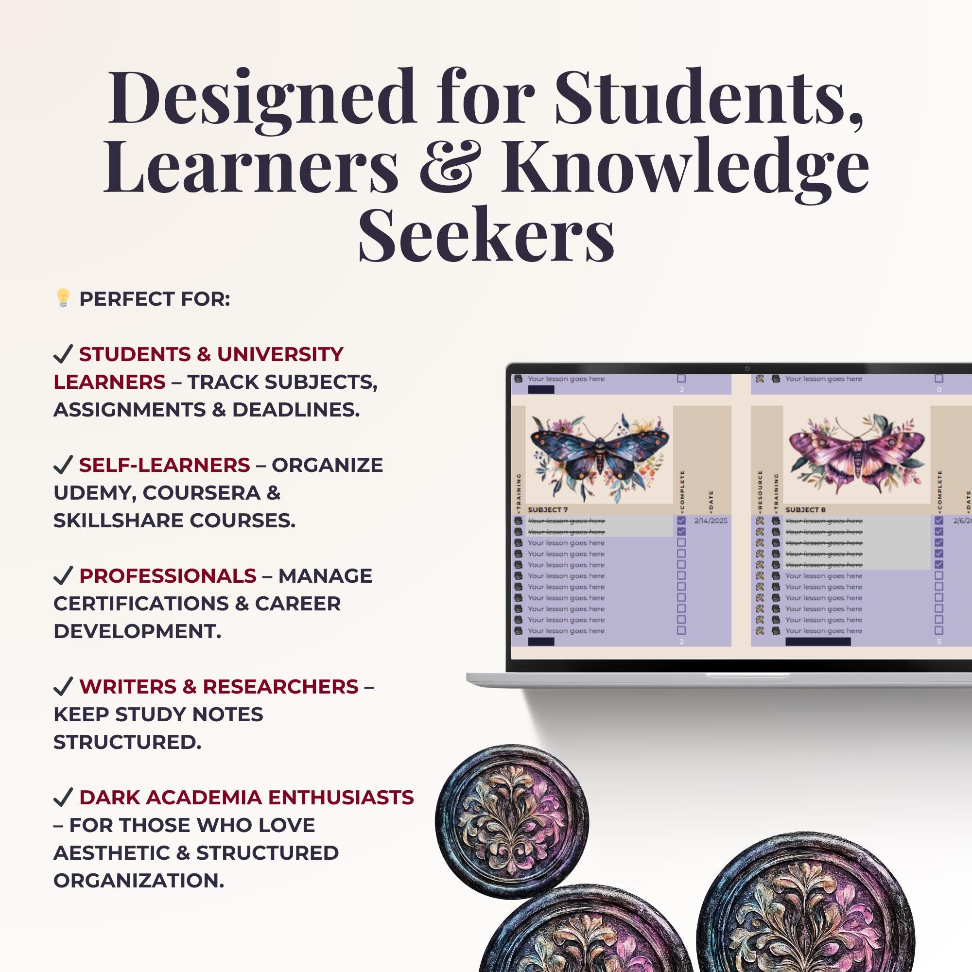 Digital Study Tracker | Google Sheets Planner | Aesthetic Learning ...
