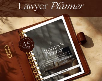 Planners voor advocaten | A5-planner met sjablonen voor juristen | Checklist juridische procedures casemanagement | Court Tracker-organizer