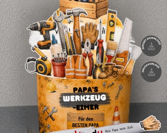 Cadeau fête des pères Emballage Duplo Boîte à outils imprimable Cadeau chocolat pour papa Modèle de barre chocolatée à faire soi-même pour les enfants | Télécharger Chocolat pour la fête des pères