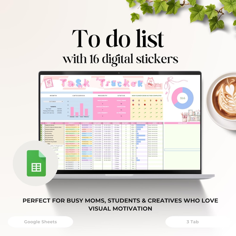 To-do List Spreadsheet | Task Planner Google Sheets | Daily Weekly Task ...
