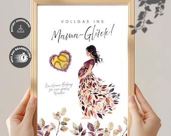 Póster imprimible de regalo de dinero para embarazadas / Idea de regalo en efectivo para baby shower / Felicitaciones para futuros padres Futura mamá de gemelos