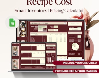 Profit Calculator Product Pricing Sheet | Profit Margin Bakery Tracker | Recipe Cost Spreadsheet | Food Business Templates Ingredient List