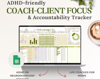 ADHD Coaching Kundenplaner, druckbarer wöchentlicher Tracker mit visuellem Fortschritt, anpassbares Werkzeug für Life Coaches, Fokus und Rechenschaftspflicht