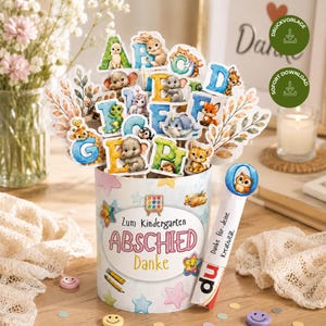 Kindergartenabschied Erzieherin Geschenk mit Duplo Banderolen Vorlage, DIY Schokolade Geschenk von Kindern, Danke Erzieherin Abschied Kita Druckvorlage