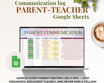 Digital Teacher Planner Google Sheets | Parent Communication Log for Teacher | Parent Call Log Spreadsheet template, planner for teacher