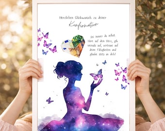 Regalo di Cresima in denaro per ragazza / Buono per figlia, donna o amica / PDF personalizzato / Confezione regalo fai da te / Download immediato
