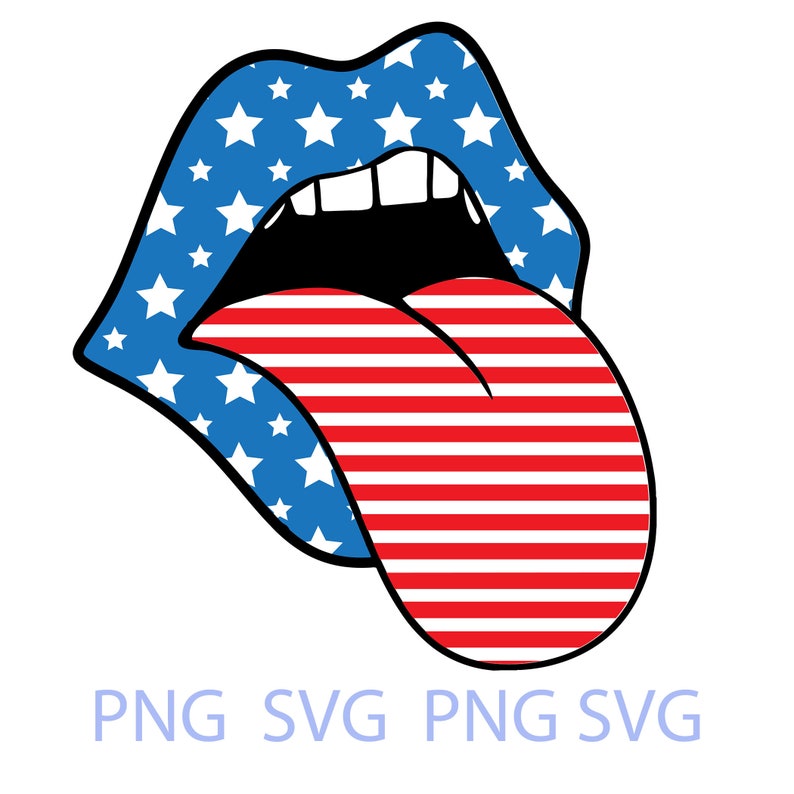 American Flag Tongue Png Svg 4th of July Svg Png Patriotic - Etsy